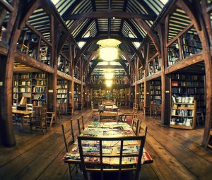 Bedales Memorial Library, Steep, UK. Mengingatkan dengan Hogwarts :)